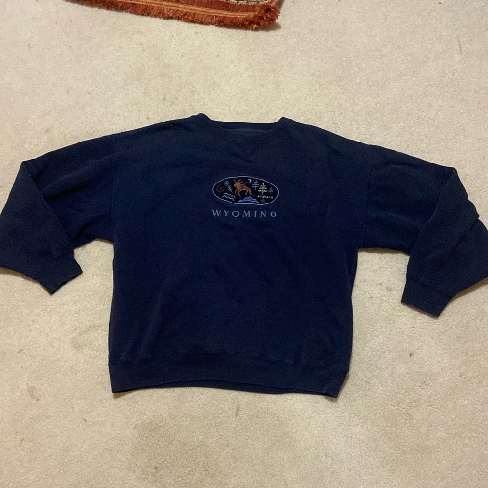 Blue crew neck